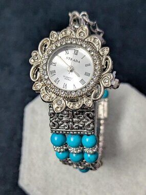Strada Turquoise & Silver Watch Bracelet